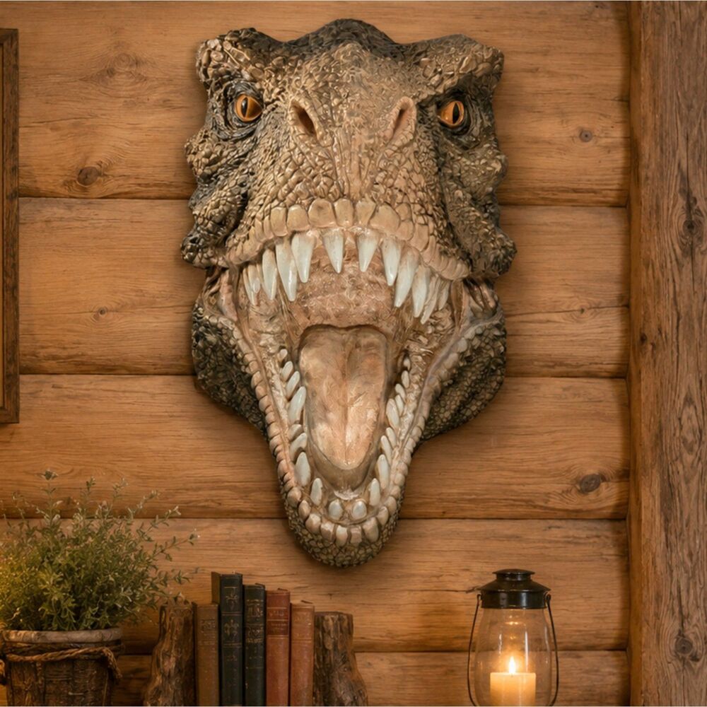 Tyrannosaurus Rex Dinosaur Head Wall Decor Hanging Bust Sculpture